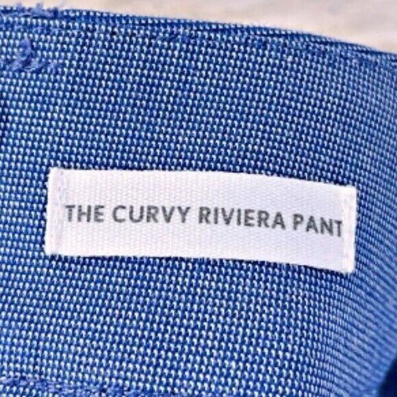 LOFT The Curvy Riviera Pant Blue Mid Rise Ankle Crop Office Work Career Womens 2 - Picture 4 of 5